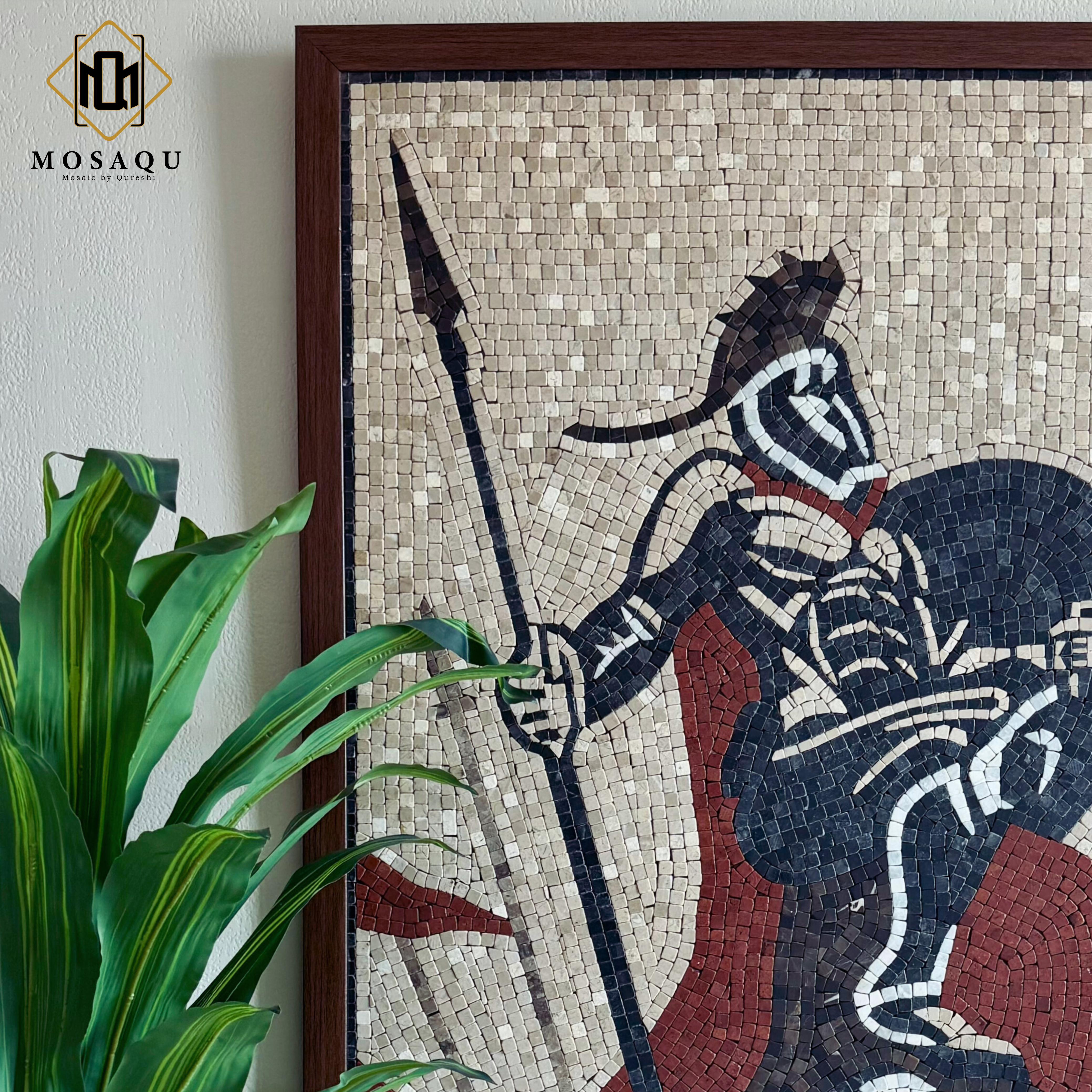 Spartan Warrior Mosaic Wall Art - Stone Crafted Hanging Décor